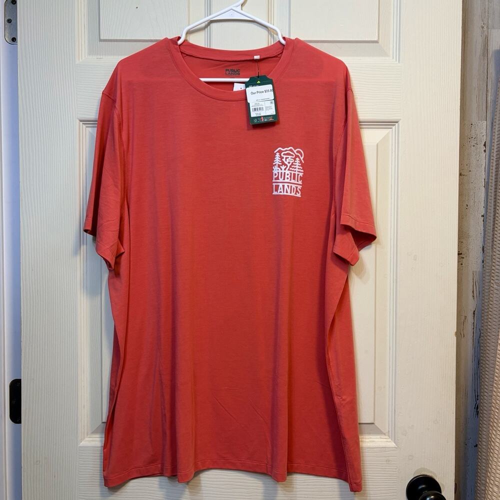 Public Lands‎ Performance T-Shirt Mens XXL Coral Pink UPF 30 Outdoor Hiking